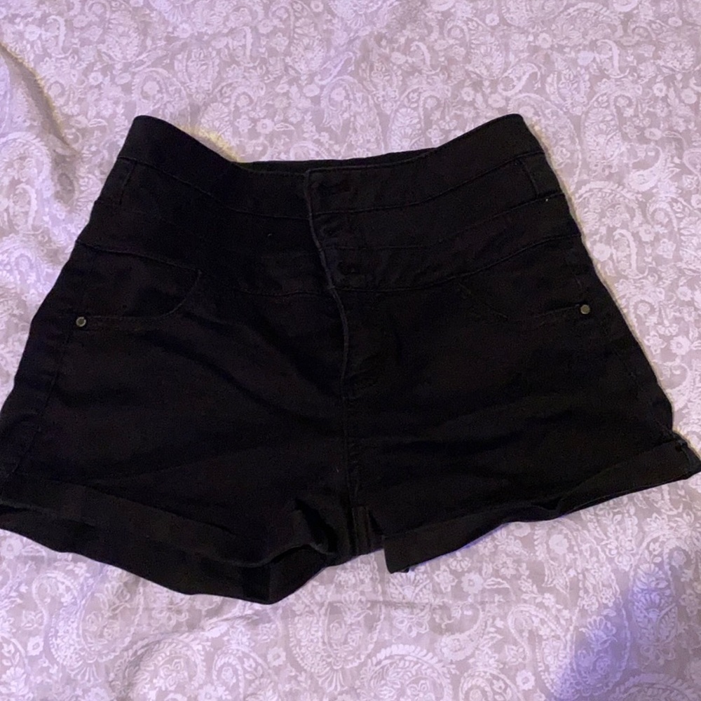 black high rise shorts